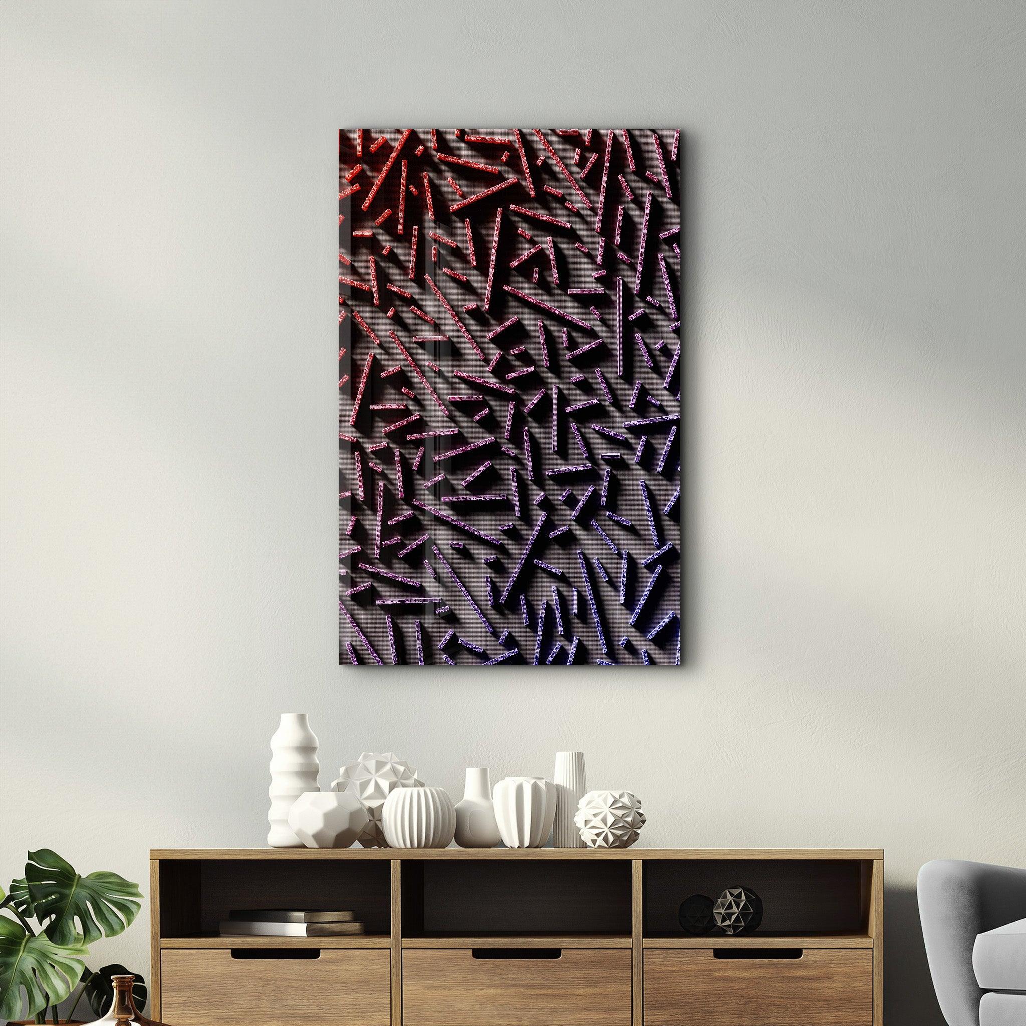 Pixel Sticks | Designer's Collection Glass Wall Art - Artdesigna