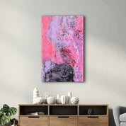 Abstract Purple Ink Drops | Designer's Collection Glass Wall Art - Artdesigna