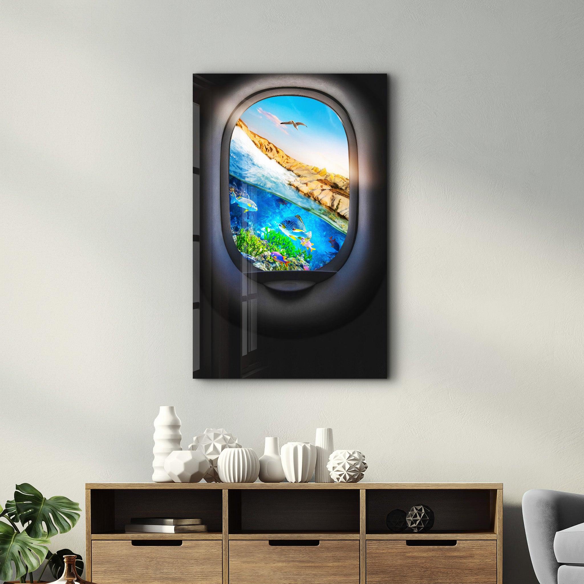 Ocean Window | Secret World Collection Glass Wall Art - Artdesigna