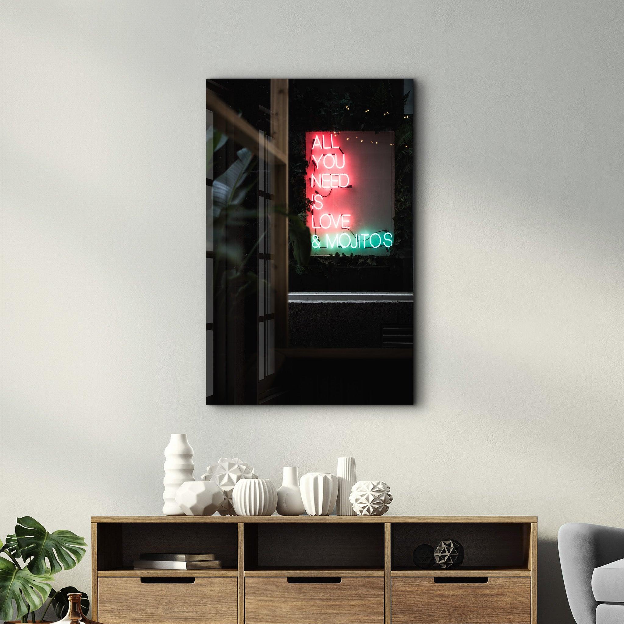 All You Need is | Motivational Glass Wall Art - Artdesigna