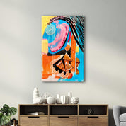 Abstract Weird Face Oil Painting | Glass Wall Art - Artdesigna