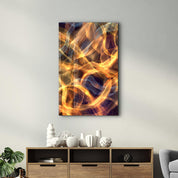 Flame Brush Strokes V2 | Glass Wall Art - Artdesigna