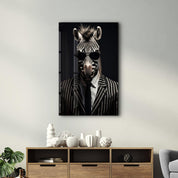 Zebra in Suit・Designers Collection Glass Wall Art - Artdesigna