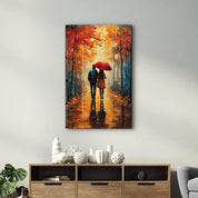 Walkin in the Rain | Glass Wall Art - Artdesigna