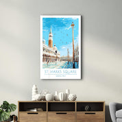 St. Marks Sqaure-Venice Italy-Travel Posters | Glass Wall Art - Artdesigna