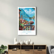 Lake Como Italy-Travel Posters | Glass Wall Art - Artdesigna