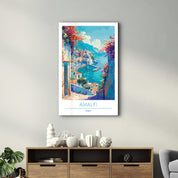 Amalfi Italy-Travel Posters | Glass Wall Art - Artdesigna