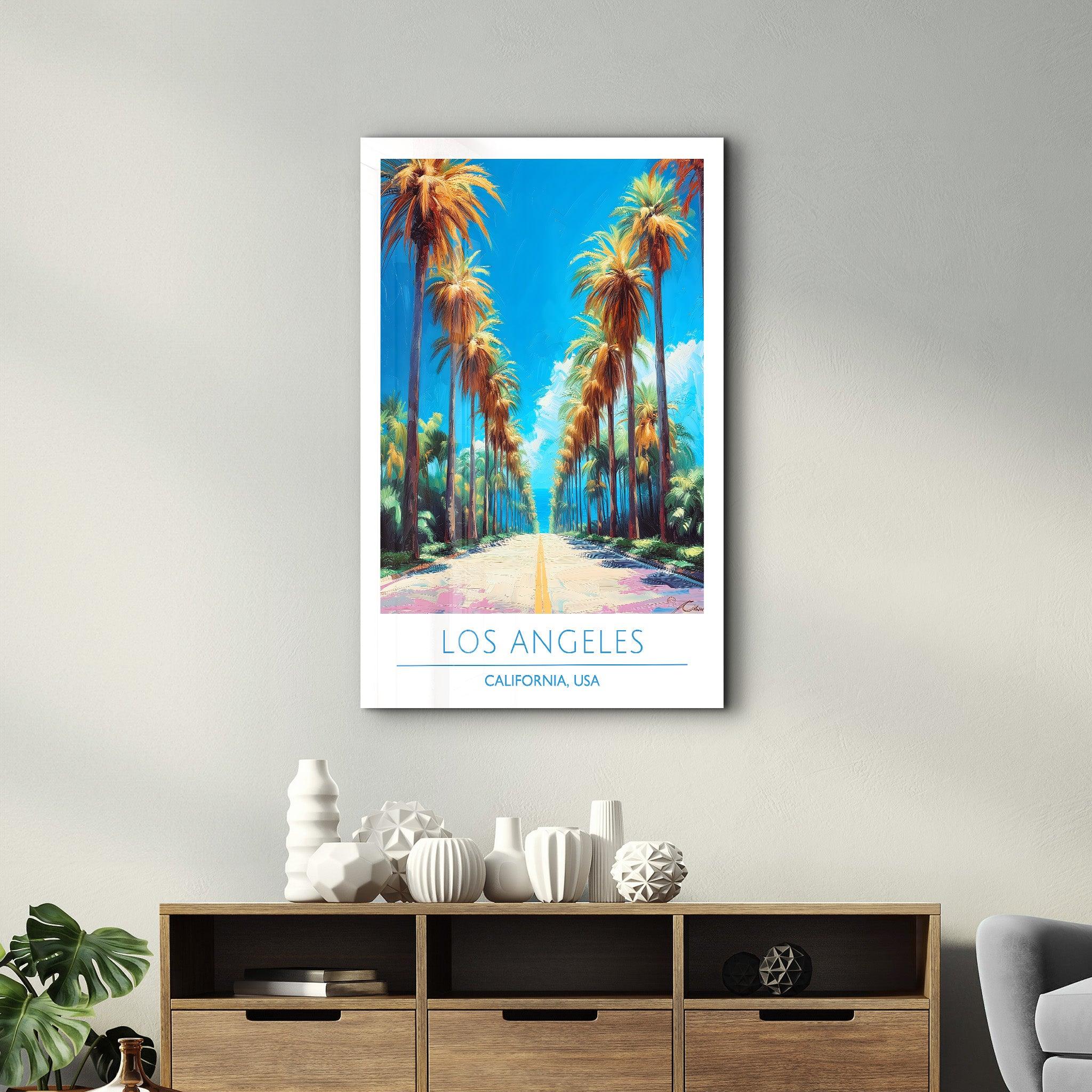 Los Angeles 2-California USA-Travel Posters | Glass Wall Art - Artdesigna