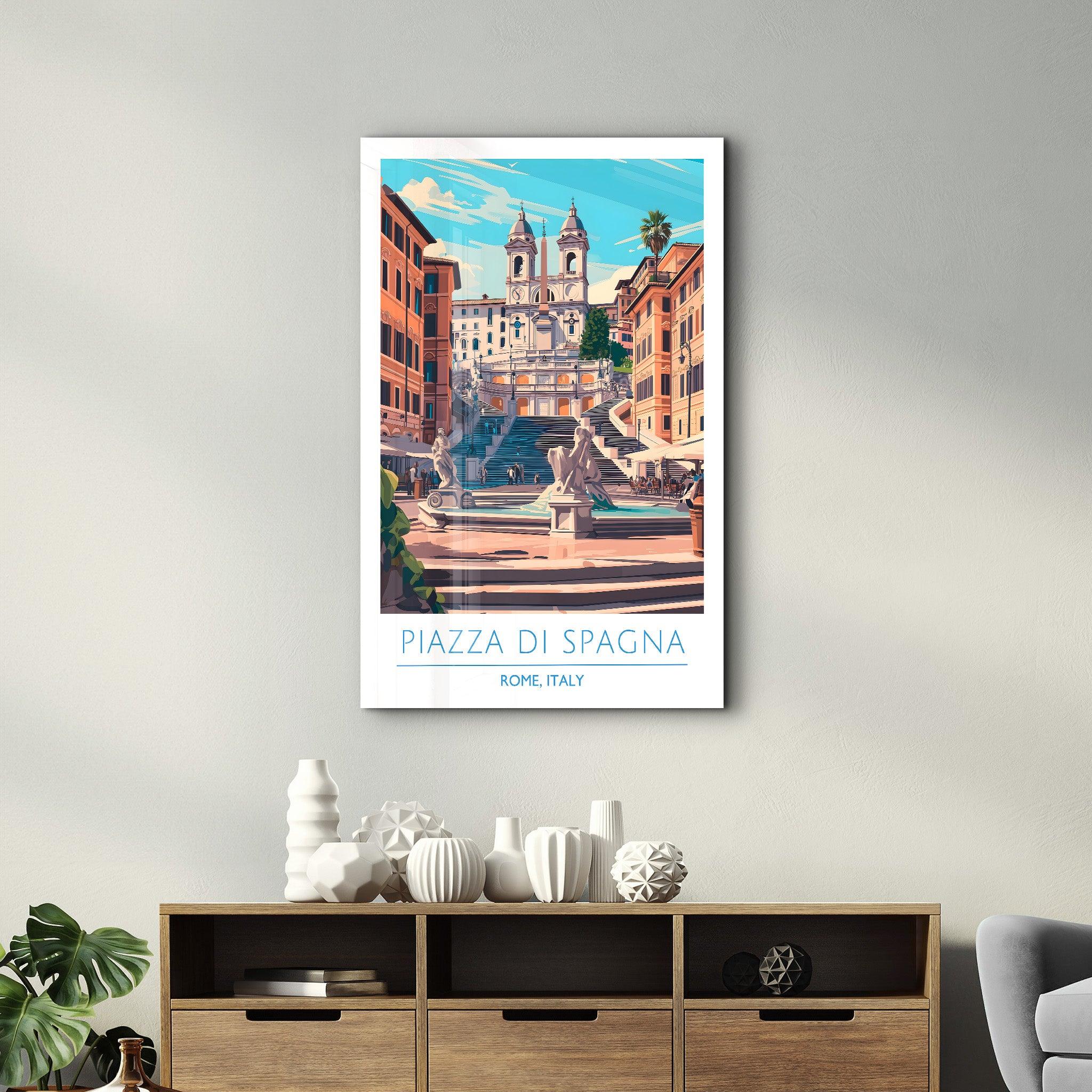 Piazza Di Spagna-Rome Italy-Travel Posters | Glass Wall Art - Artdesigna