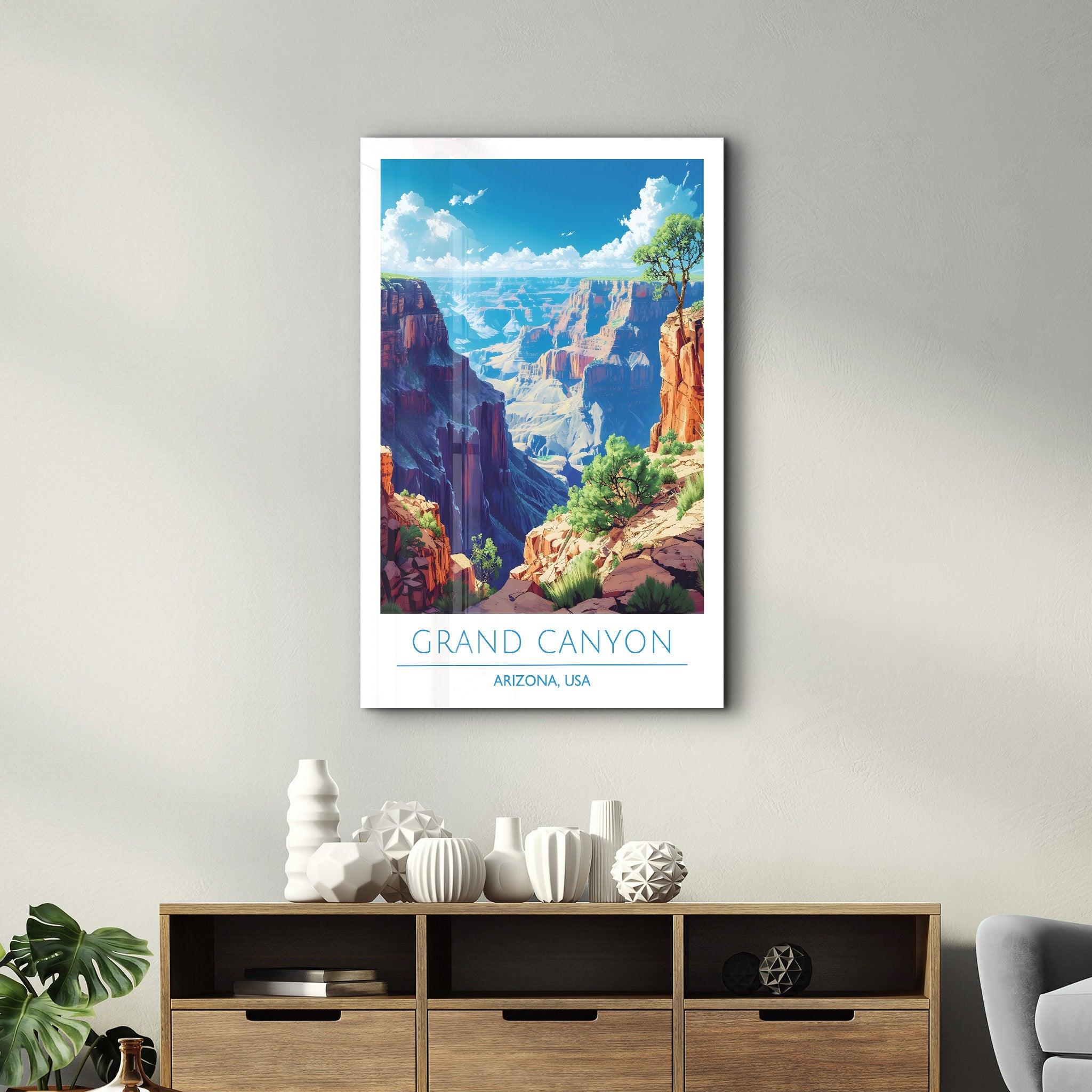 Grand Canyon-Arizona USA-Travel Posters | Glass Wall Art - Artdesigna