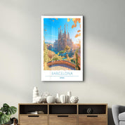 Barcelona Spain-Travel Posters | Glass Wall Art - Artdesigna