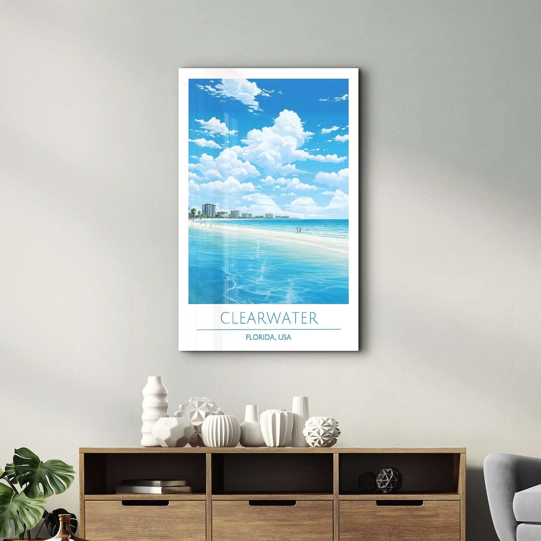 Clearwater-Florida USA-Travel Posters | Glass Wall Art - Artdesigna