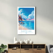 Namtso Lake Tibel-Travel Posters | Glass Wall Art - Artdesigna