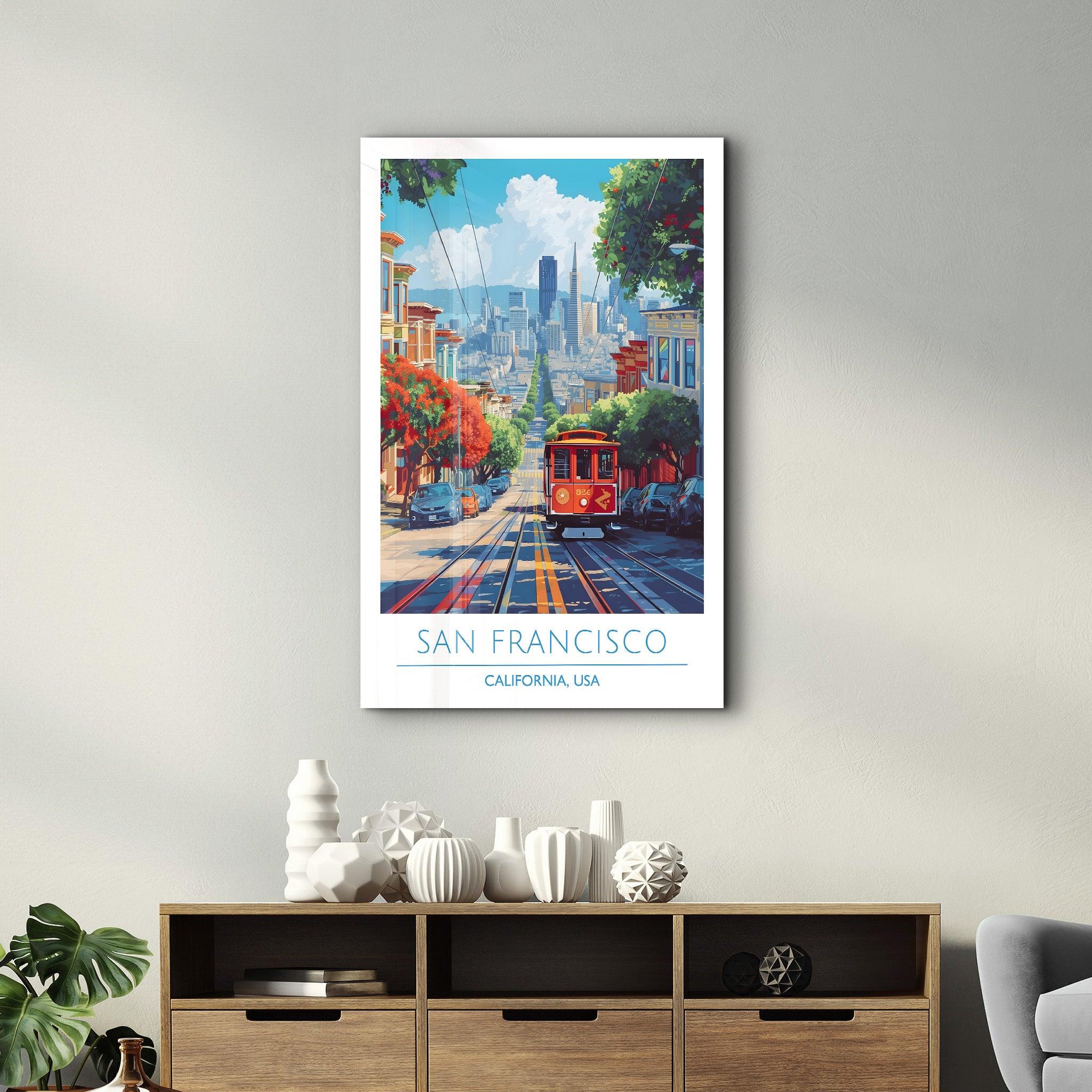 San Francisco 2-California USA-Travel Posters | Glass Wall Art - Artdesigna