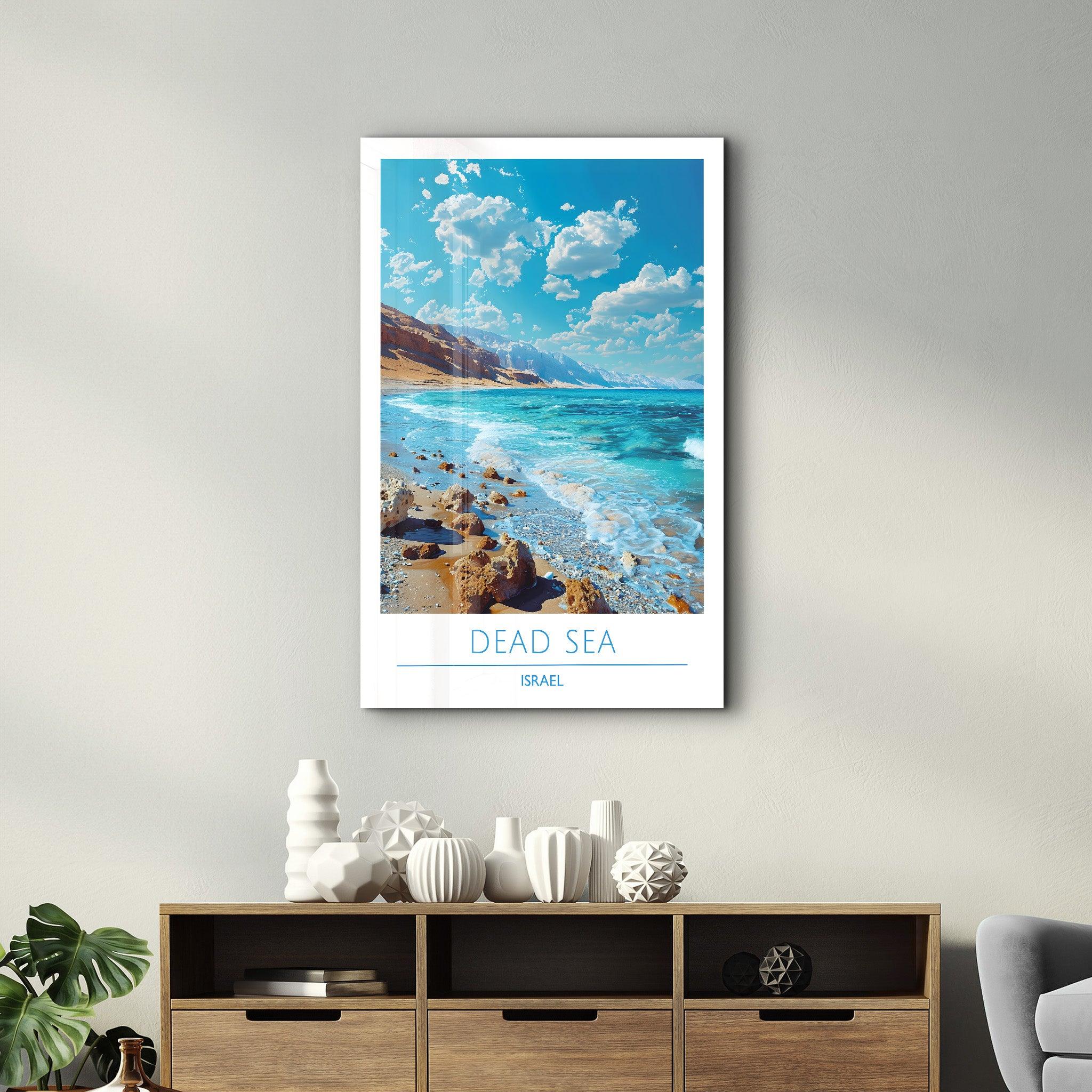 Dead Sea Isreal-Travel Posters | Glass Wall Art - Artdesigna