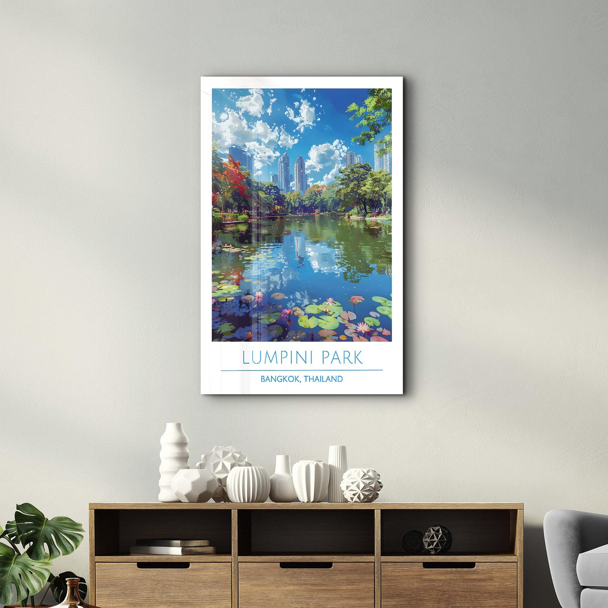 Lumpini Park 2-Bangkok Thailand-Travel Posters | Glass Wall Art - Artdesigna