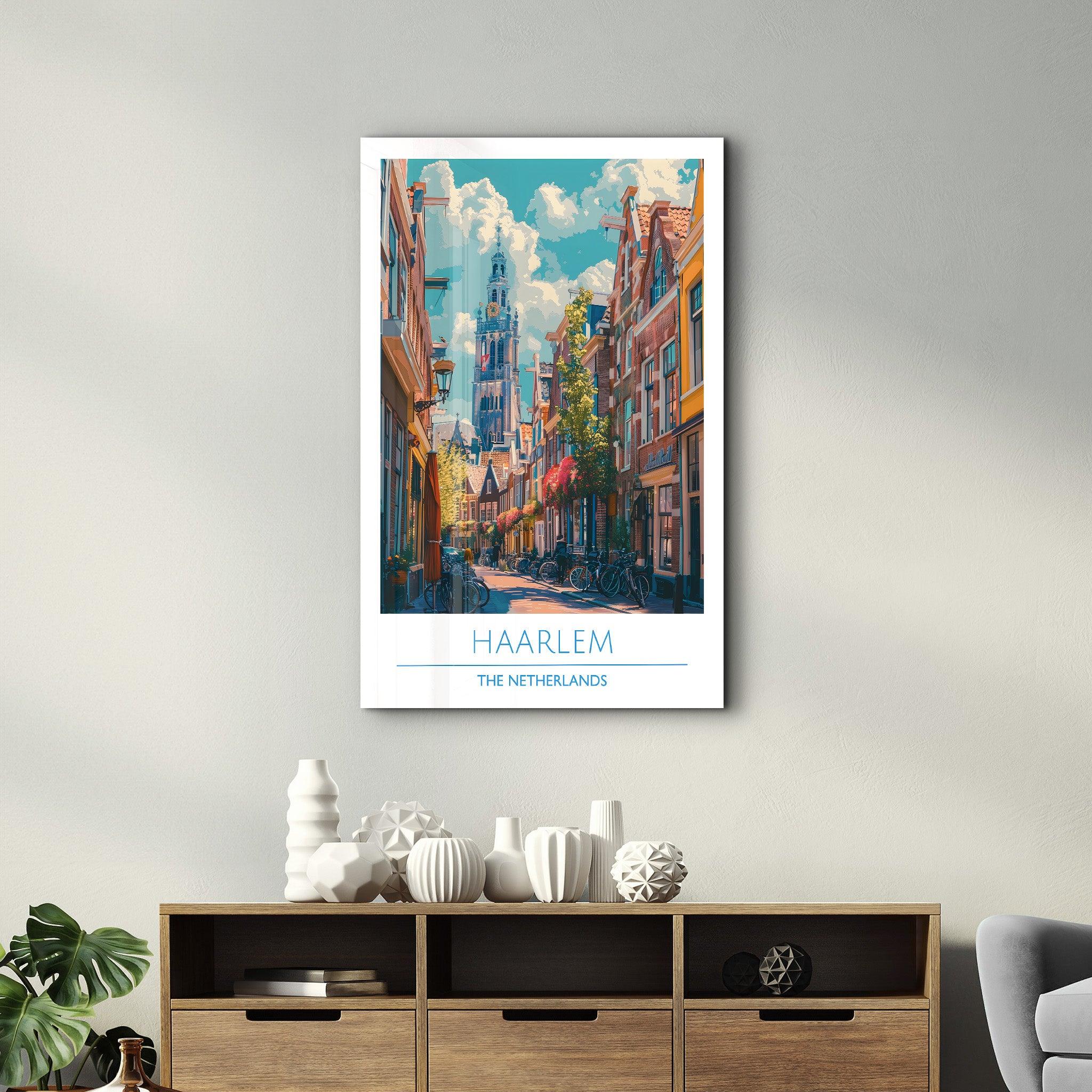 Haarlem The Netherland-Travel Posters | Glass Wall Art - Artdesigna