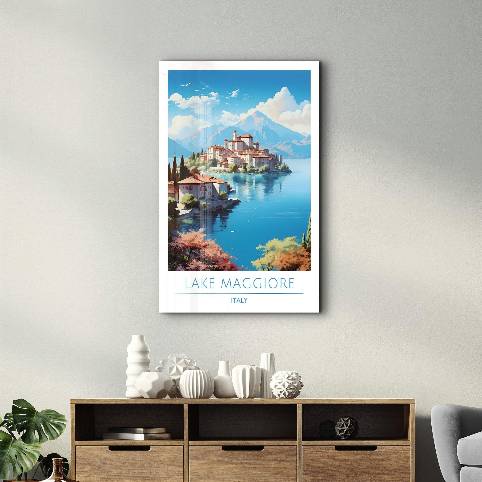 Lake Maggiore Italy-Travel Posters | Glass Wall Art - Artdesigna