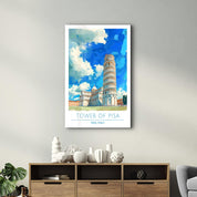 Tower Of Pisa-Piza Italy-Travel Posters | Glass Wall Art - Artdesigna