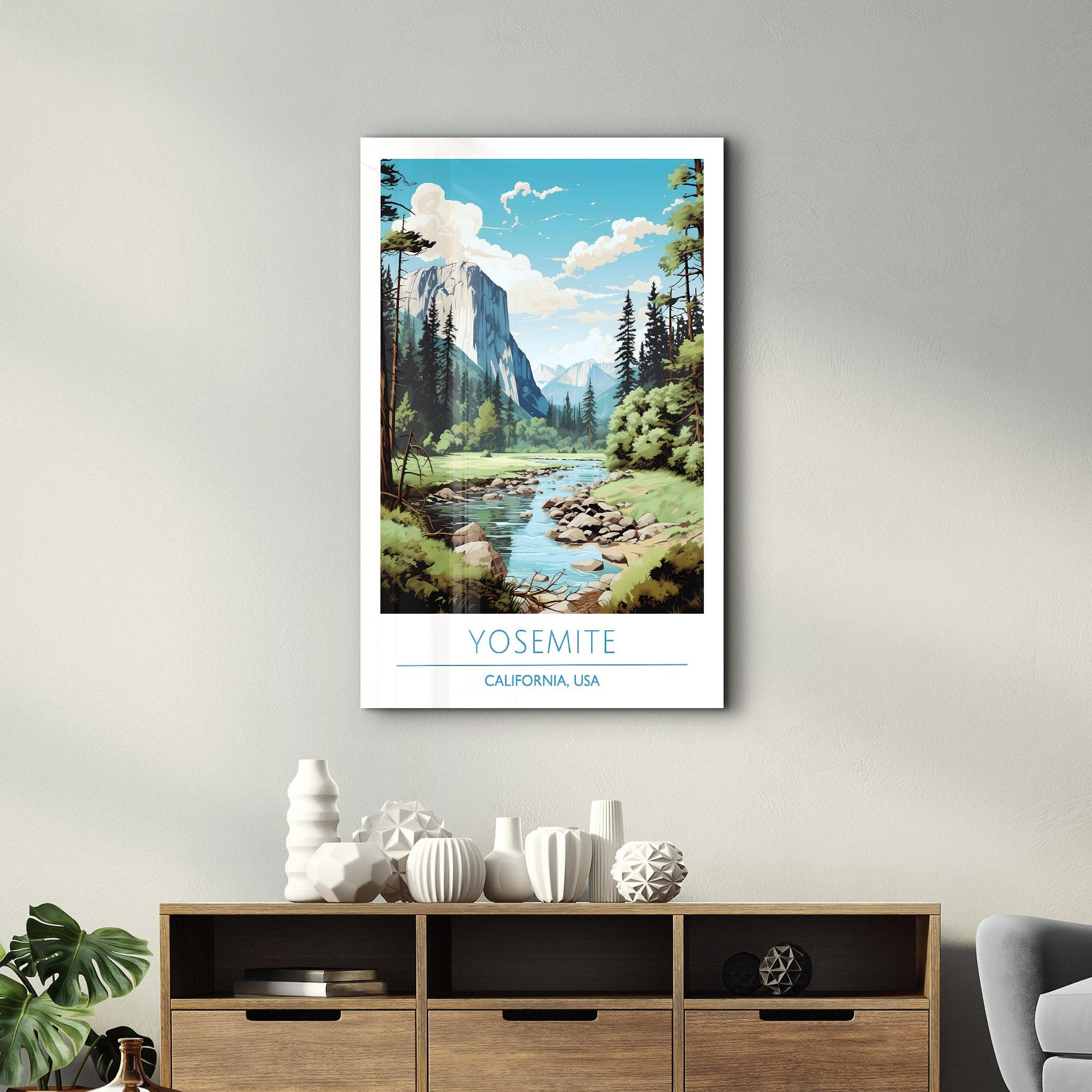 Yosemite-California USA-Travel Posters | Glass Wall Art - Artdesigna