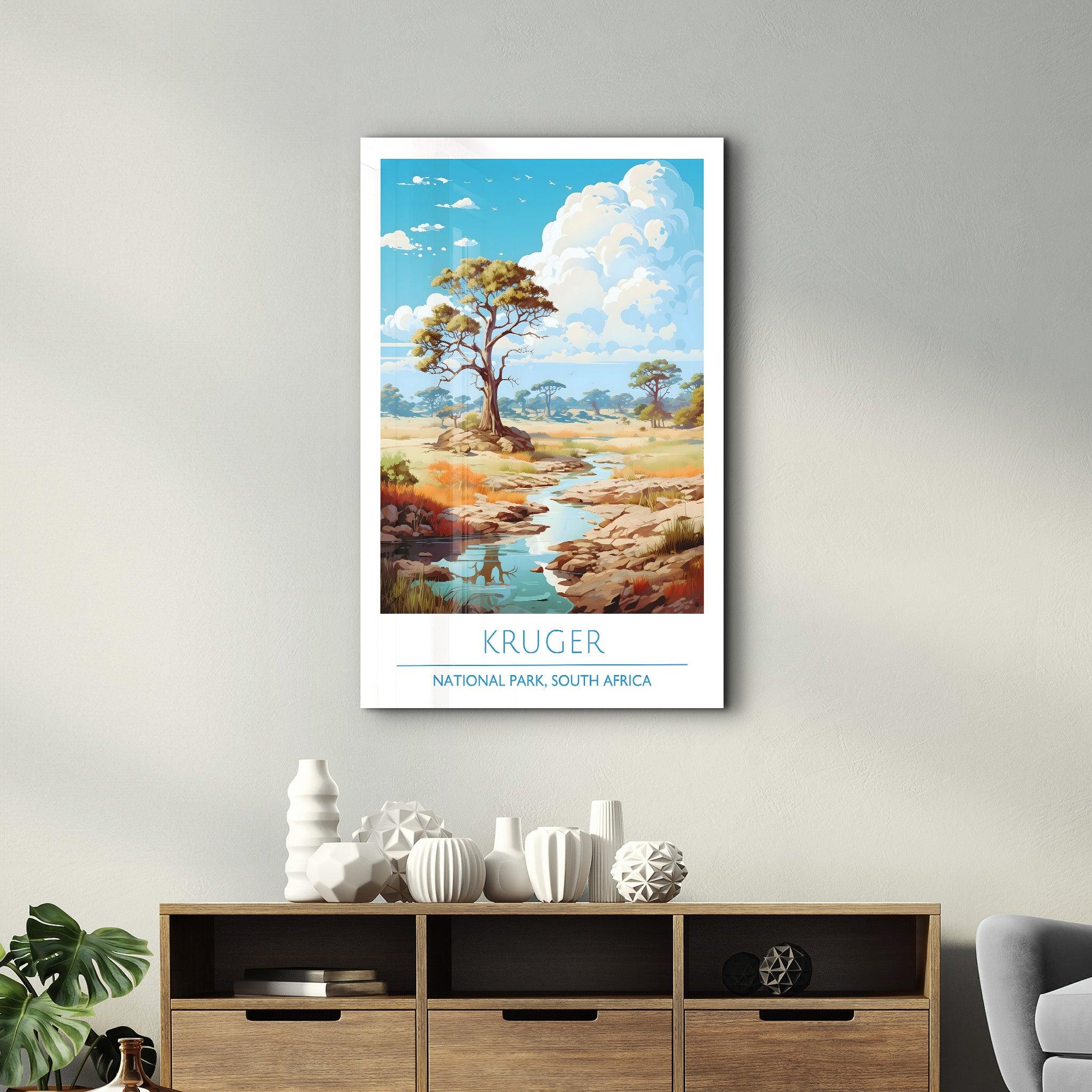 Kruger-National Park South Africa-Travel Posters | Glass Wall Art - Artdesigna