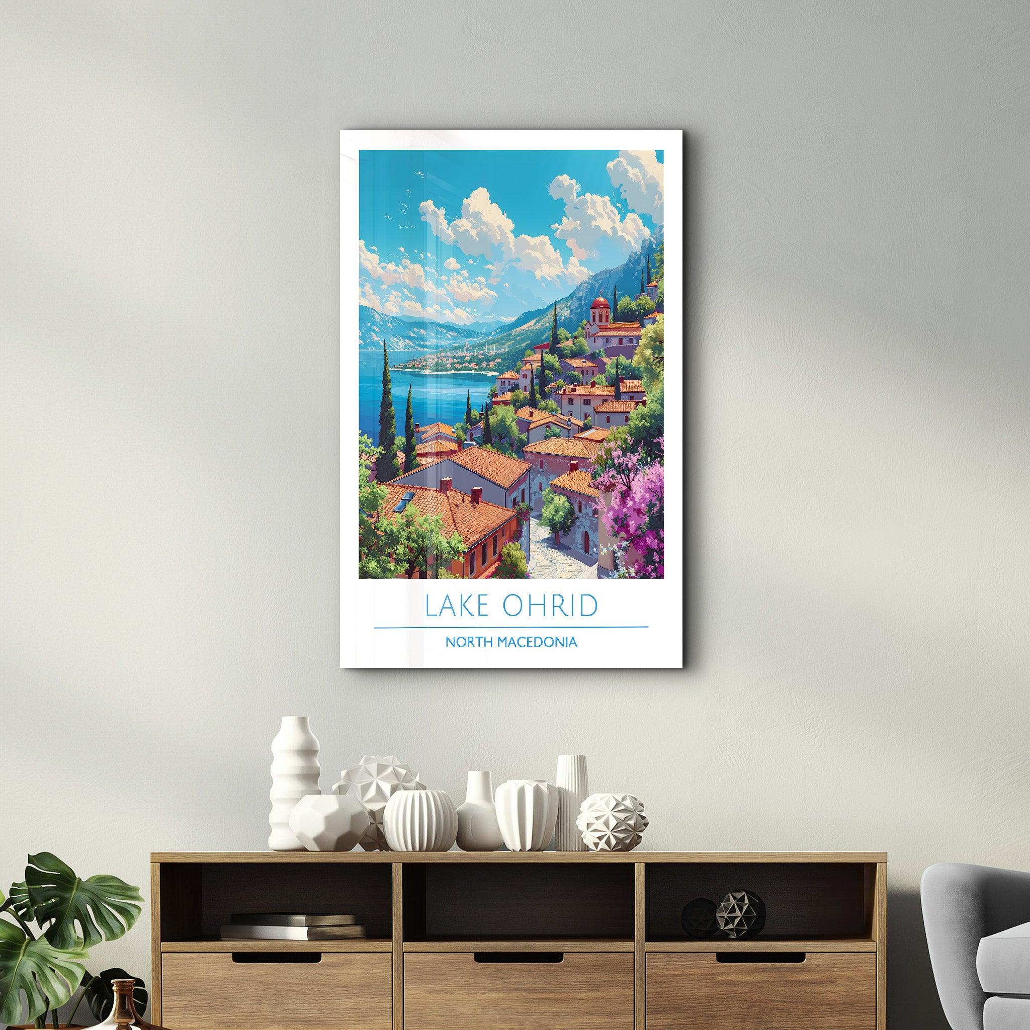 Lake Ohrid North Macedonia-Travel Posters | Glass Wall Art - Artdesigna