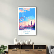 London England 3-Travel Posters | Glass Wall Art - Artdesigna