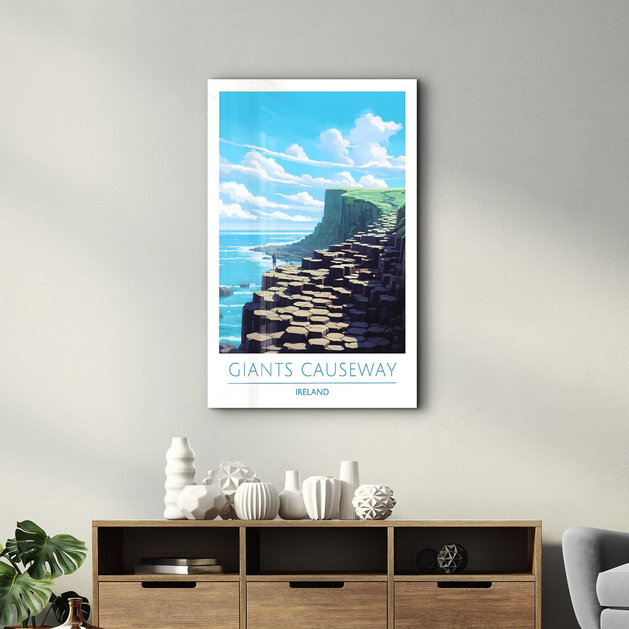 Giants Causeway Ireland-Travel Posters | Glass Wall Art - Artdesigna