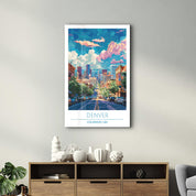 Denver-Colorado USA-Travel Posters | Glass Wall Art - Artdesigna