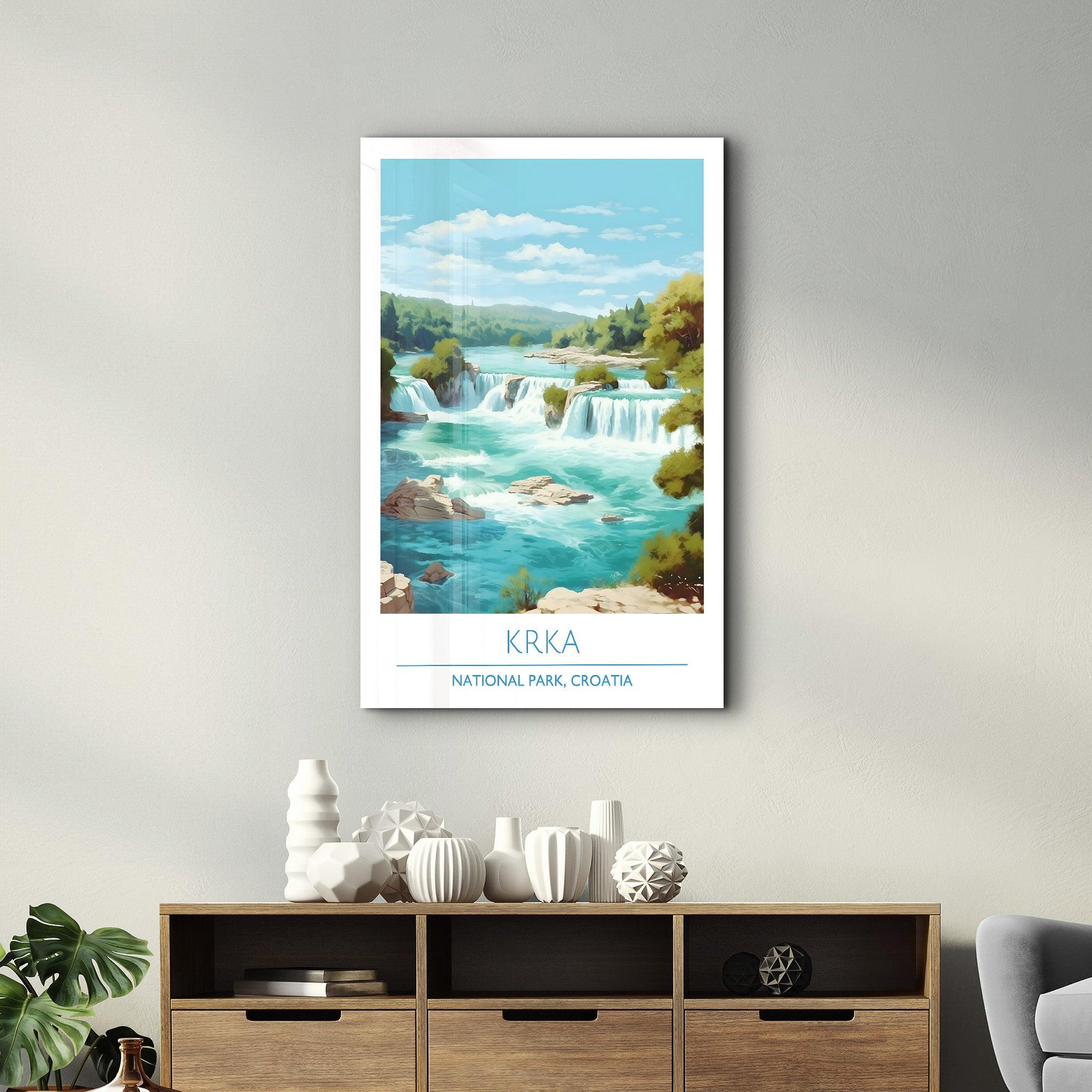 Krka-National Park Croatia-Travel Posters | Glass Wall Art - Artdesigna