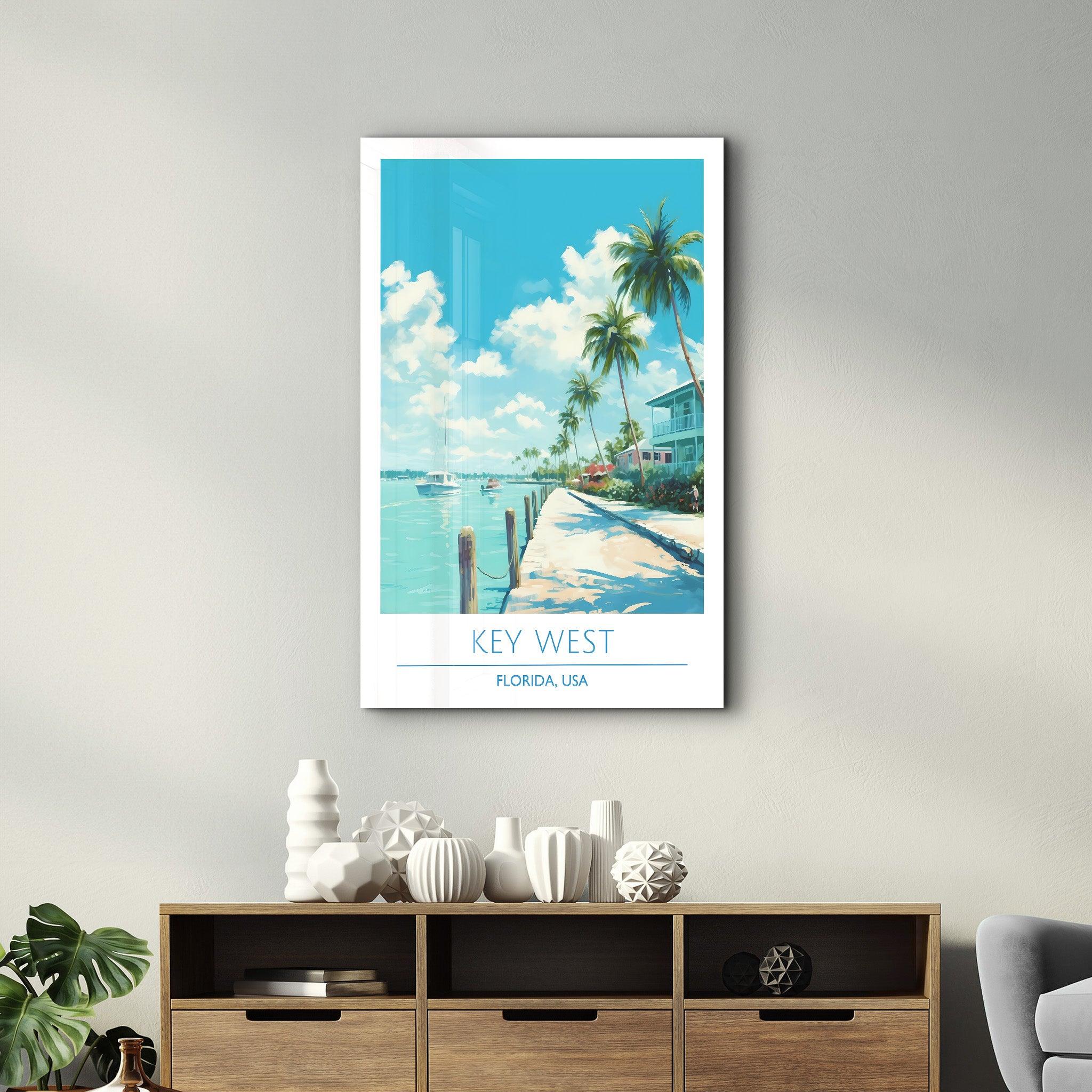 Key West-Florida USA-Travel Posters | Glass Wall Art - Artdesigna