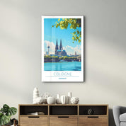 Cologne Germany 2-Travel Posters | Glass Wall Art - Artdesigna