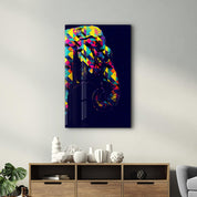 Colormix Elephant Portrait | Glass Wall Art - Artdesigna