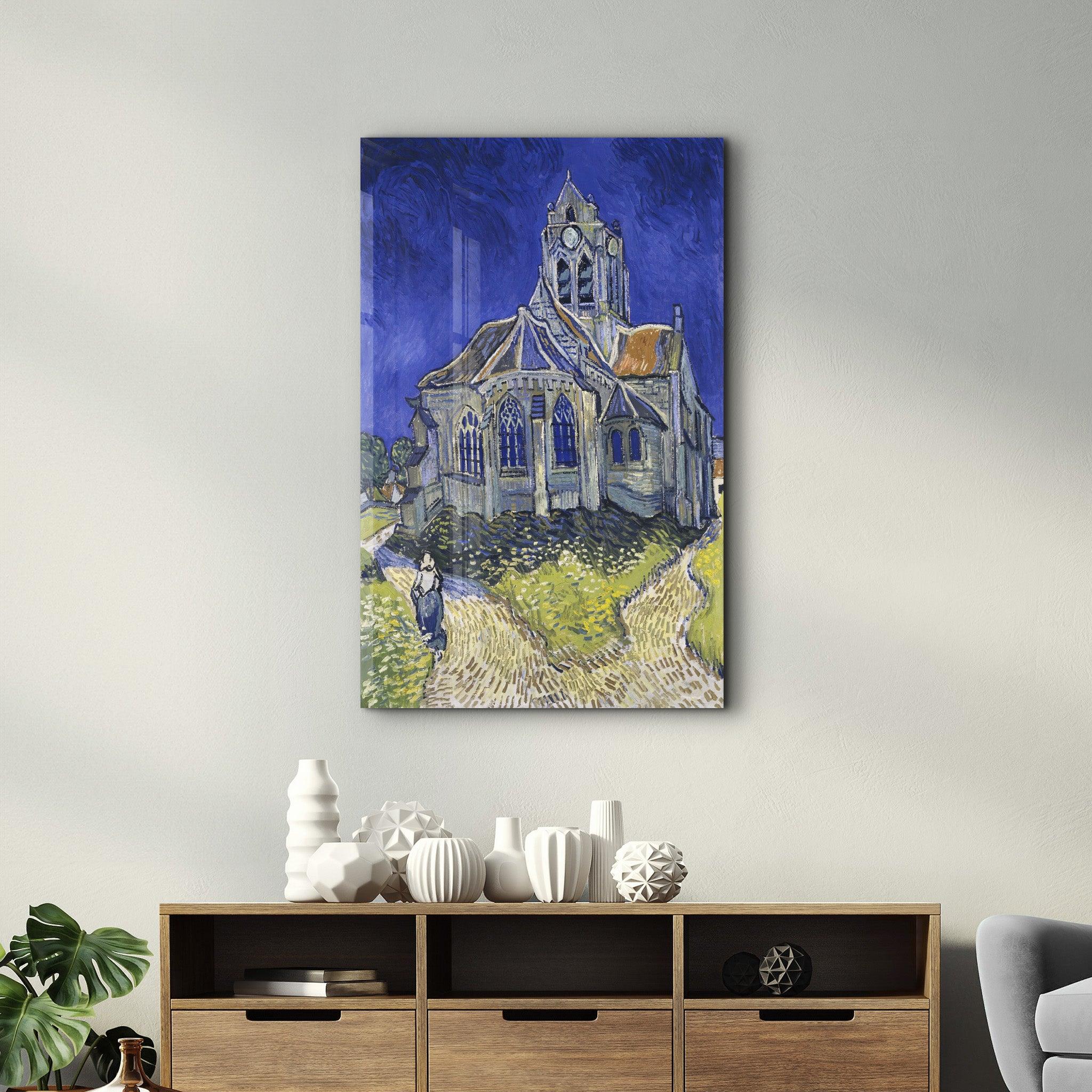 Vincent van Gogh's The Church at Auvers (1890) | Glass Wall Art - Artdesigna