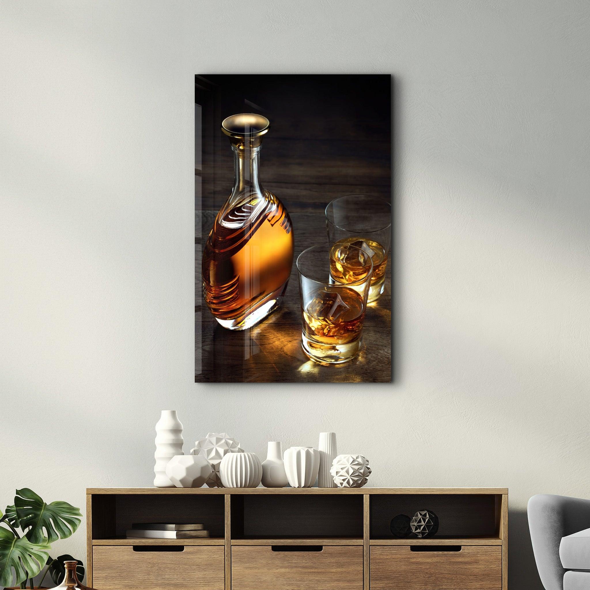 The Whiskey | Glass Wall Art - Artdesigna