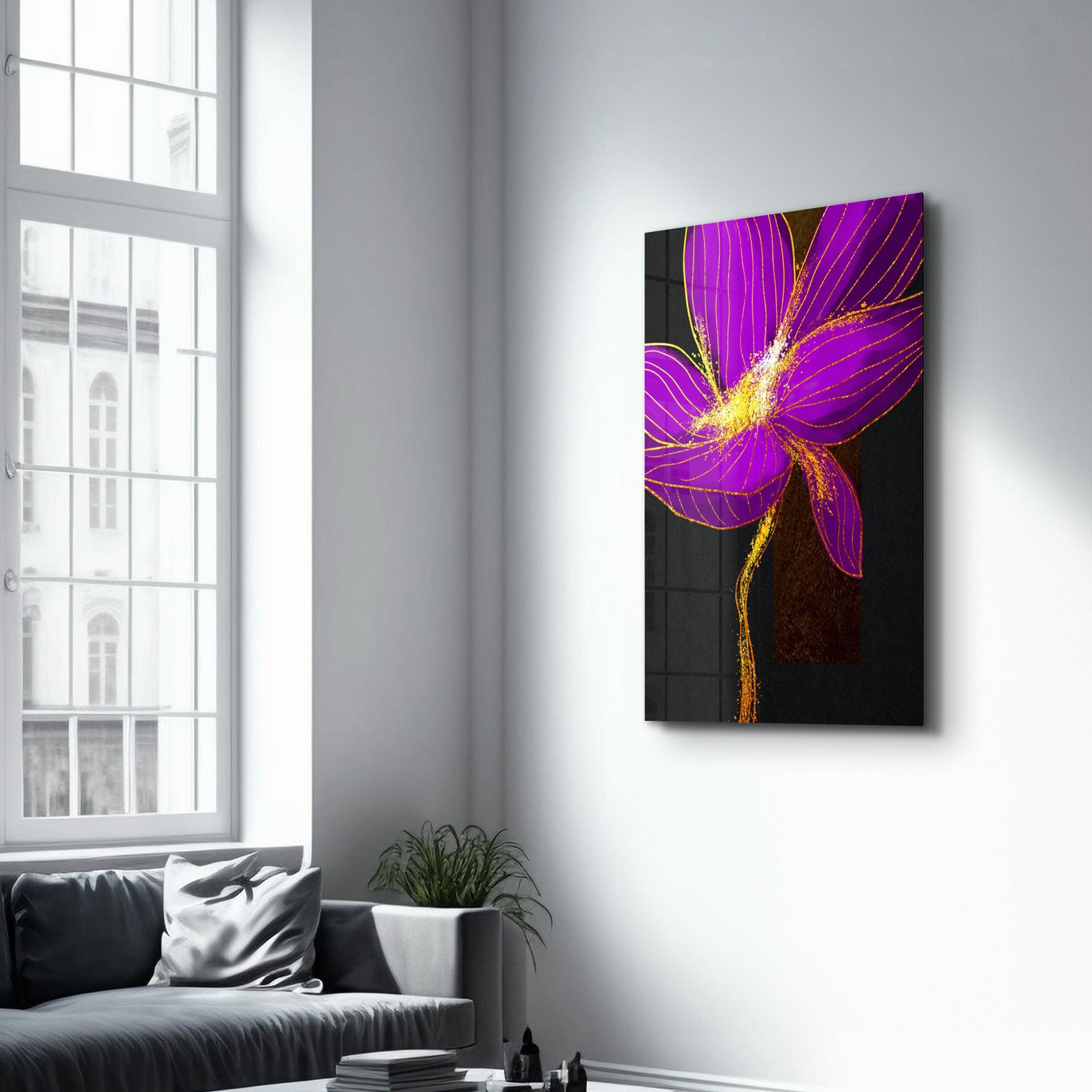 Purple Silence | Glass Wall Art - Artdesigna