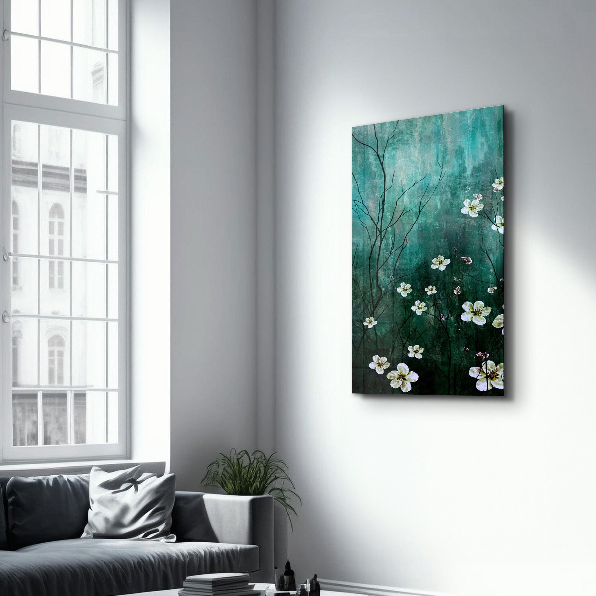 Yellow Flowers V2 | Glass Wall Art - Artdesigna