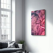 Pink Wave Pattern | Glass Wall Art - Artdesigna