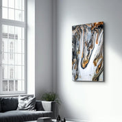 Melting Gold | Glass Wall Art - Artdesigna