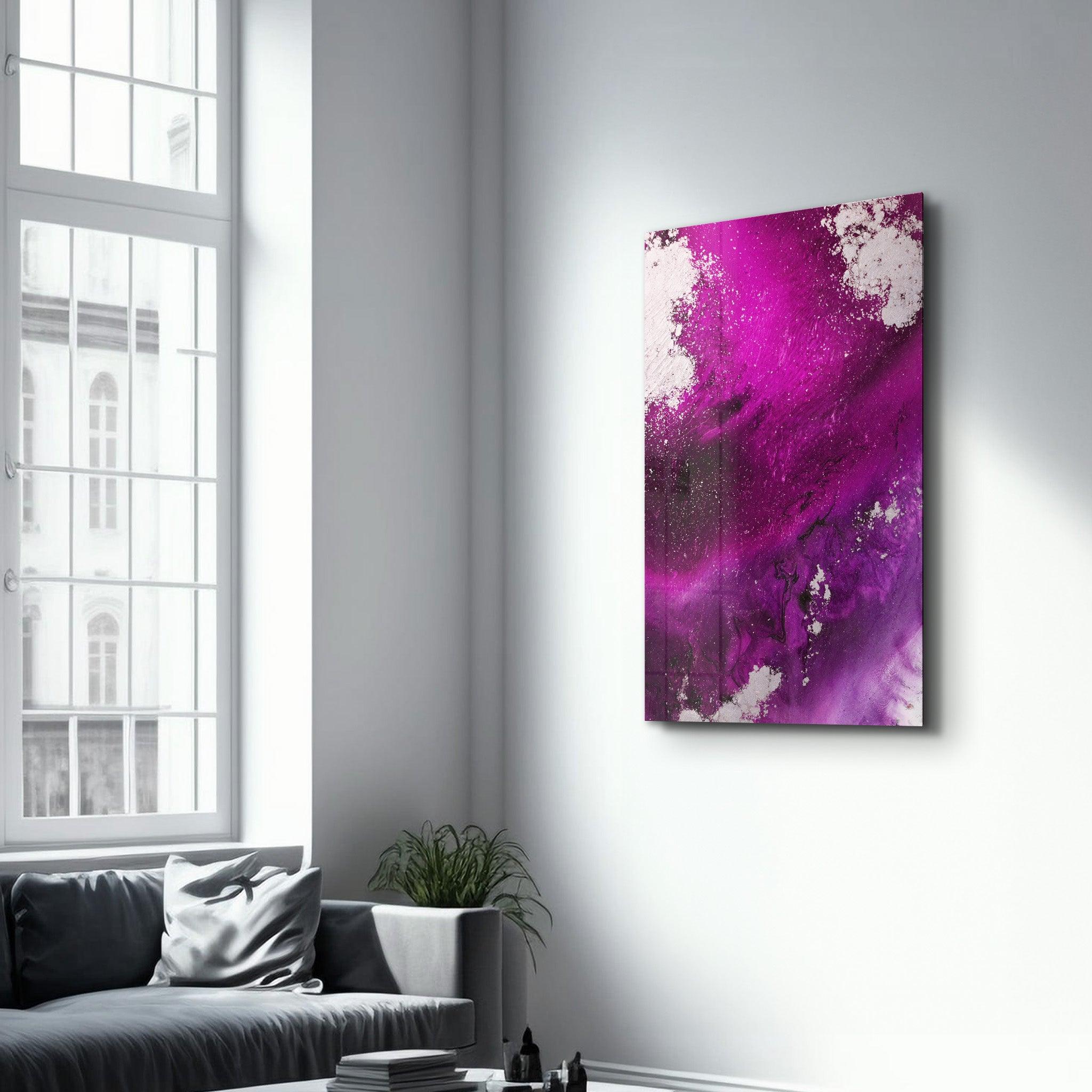 Bird's Eye In Purple V3 | Glass Wall Art - Artdesigna