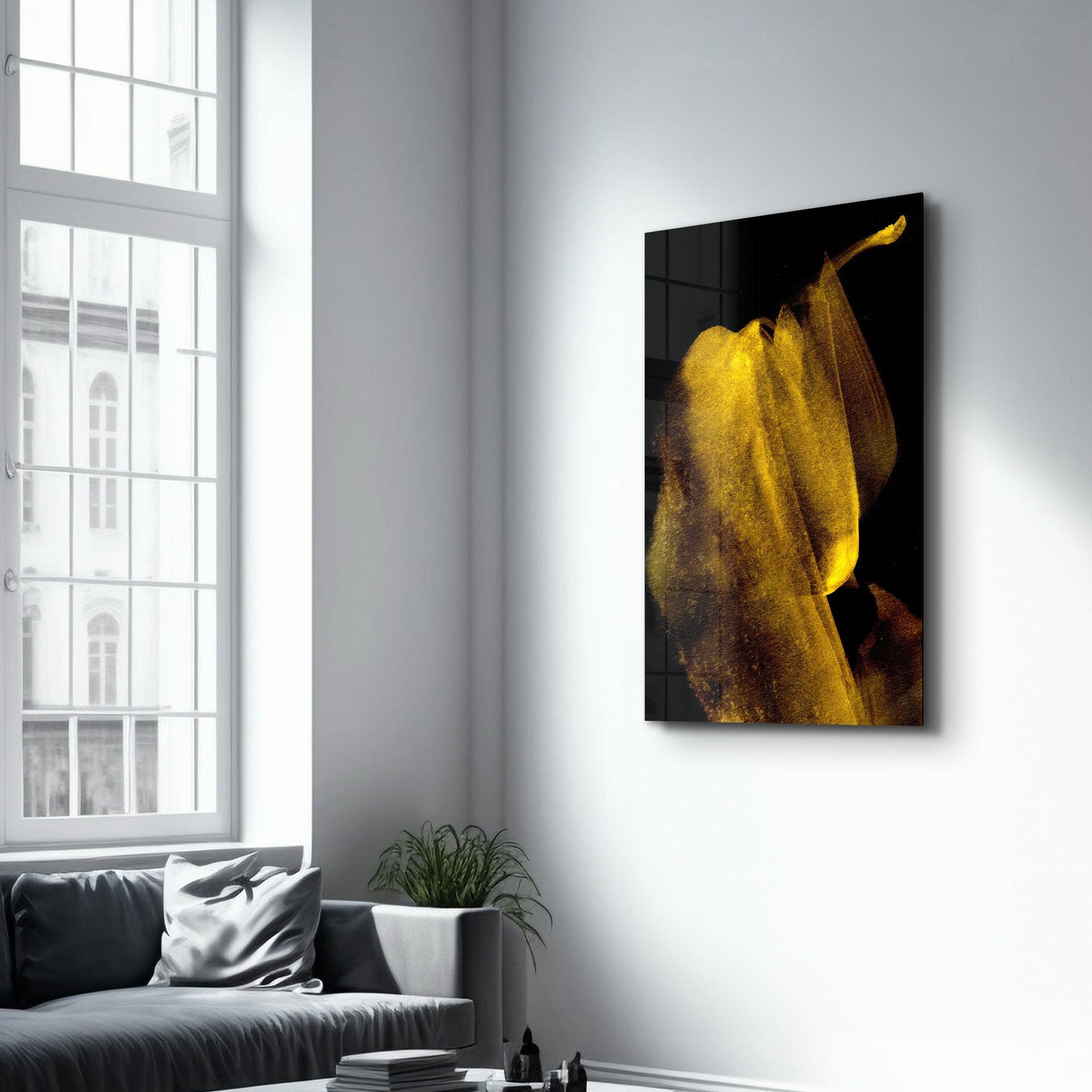 Golden Glow | Glass Wall Art - Artdesigna