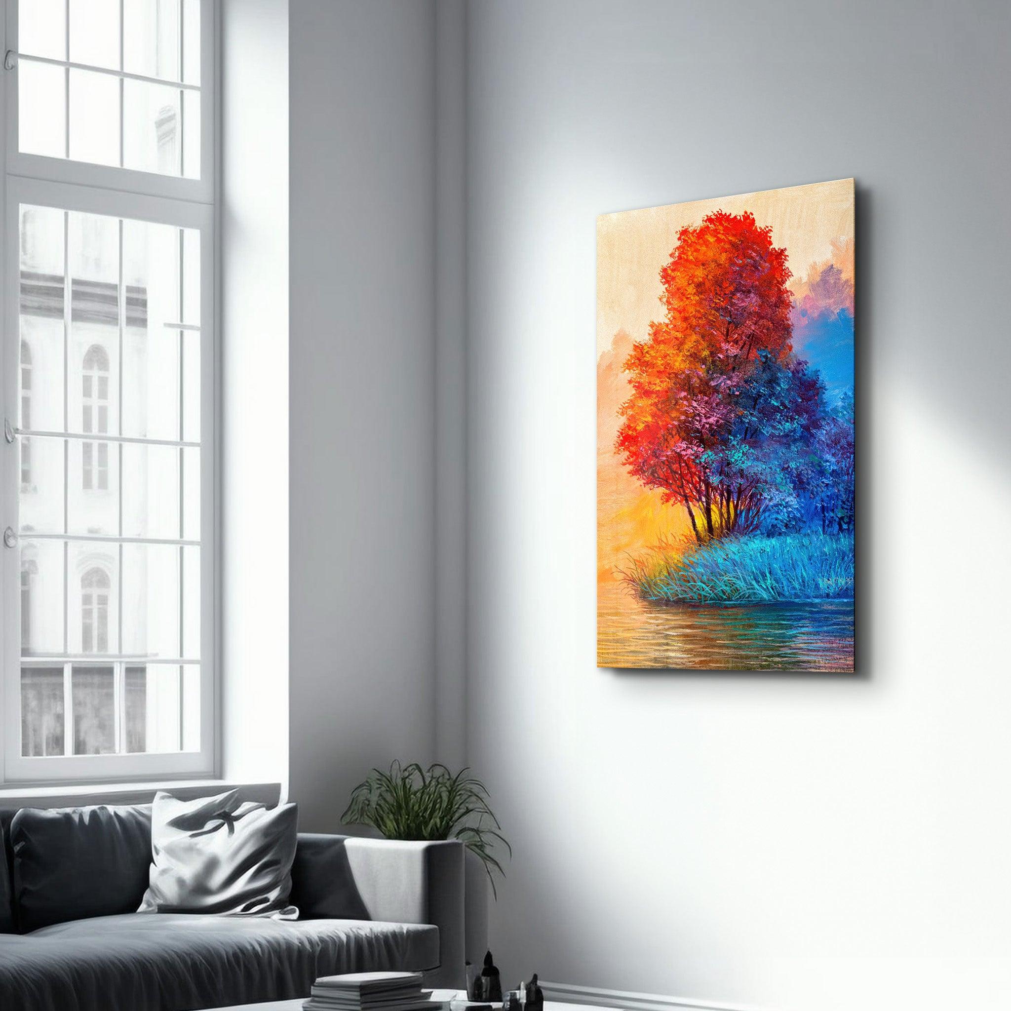 Summer Vs Winter | Glass Wall Art - Artdesigna