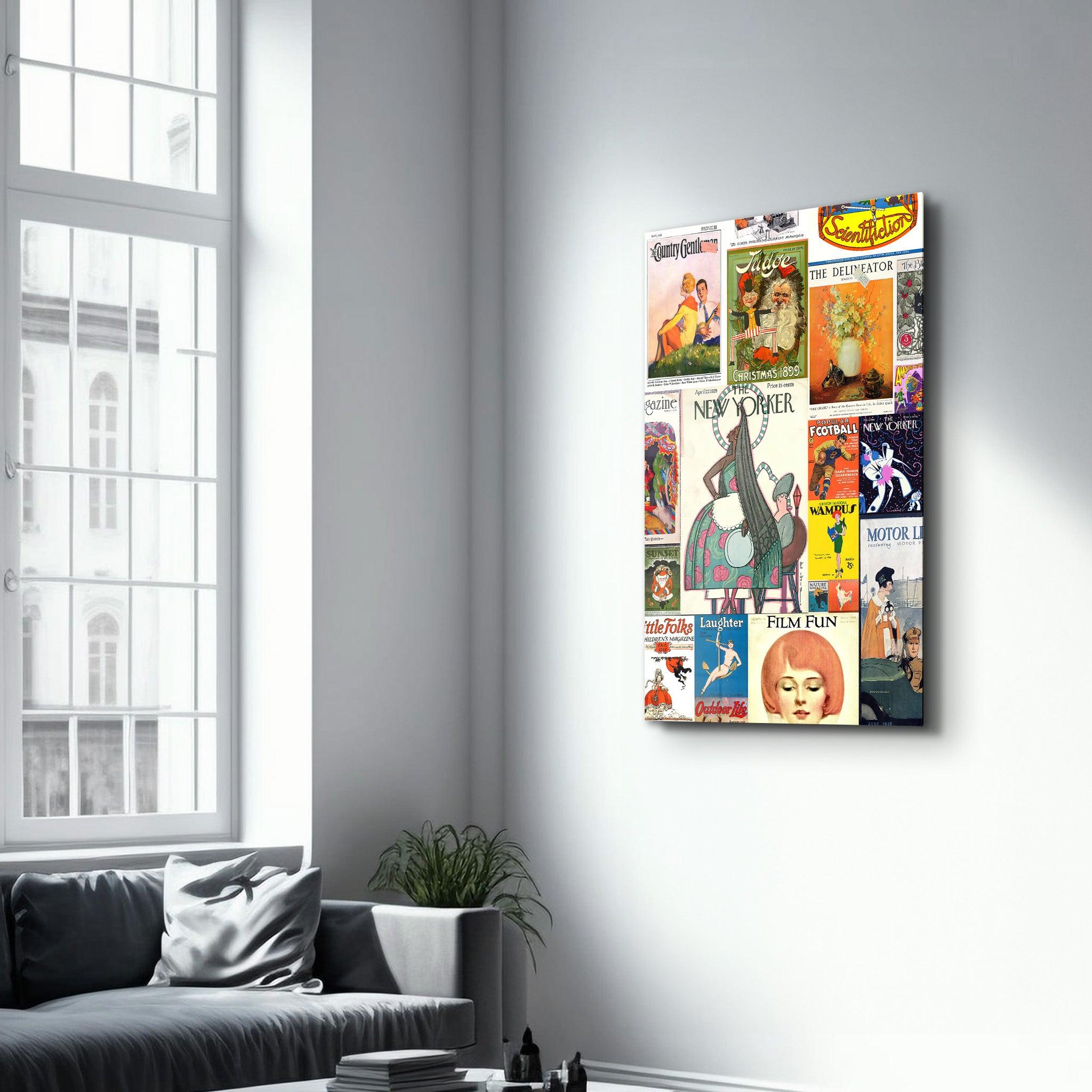 Retro Magazine Covers-5 - Glass Wall Art - Artdesigna