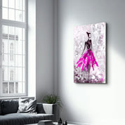 Ballerina (Pink) | Glass Wall Art - Artdesigna