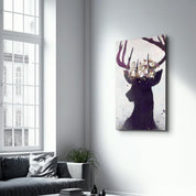 Deer | Glass Wall Art - Artdesigna