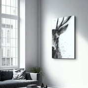 Deer | Glass Wall Art - Artdesigna