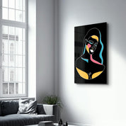 Modern Line Abstract V1 | Glass Wall Art - Artdesigna