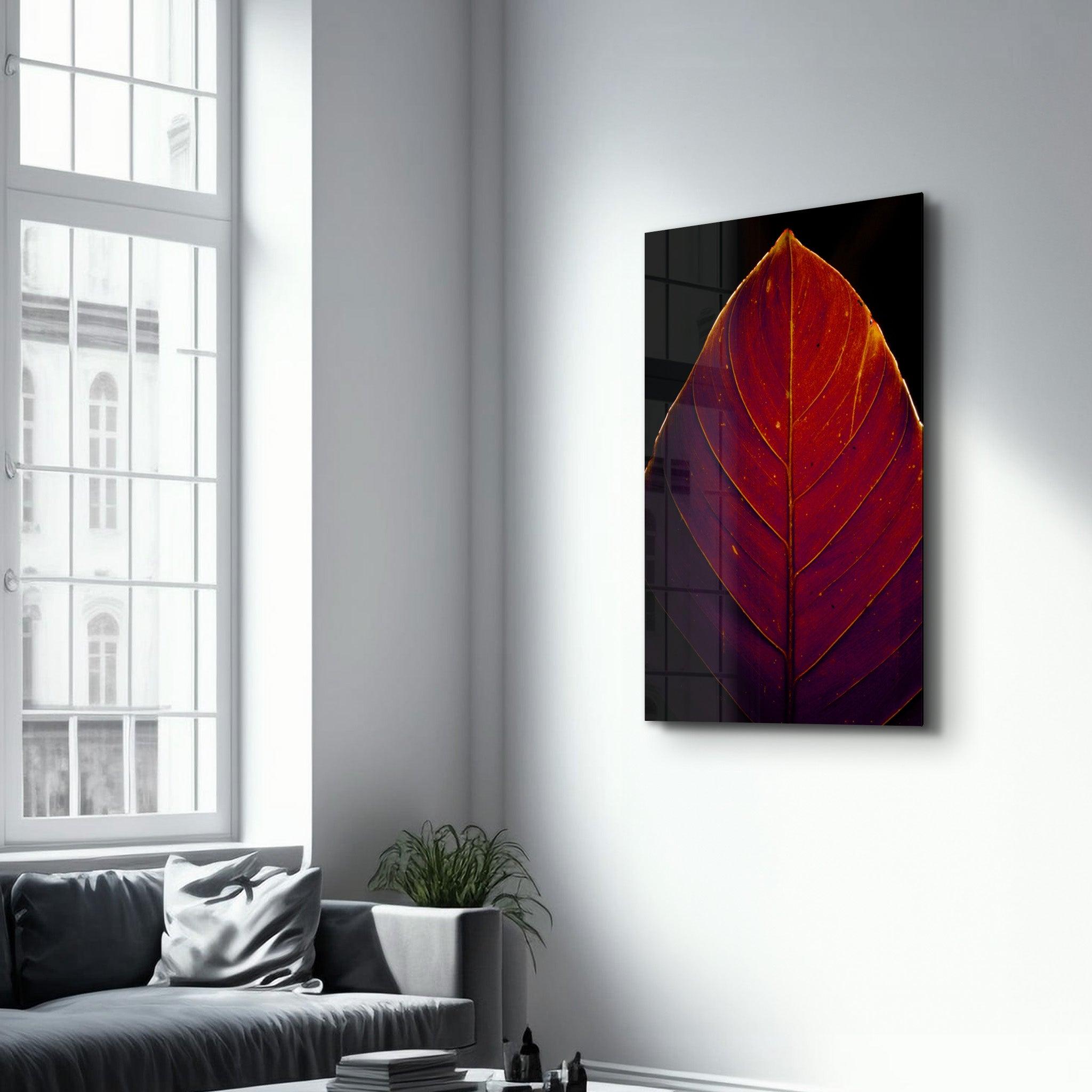 Leaf v2 | Glass Wall Art - Artdesigna