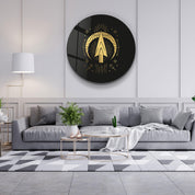 Zodiac Symbols - Rounded Glass Wall Art - Artdesigna