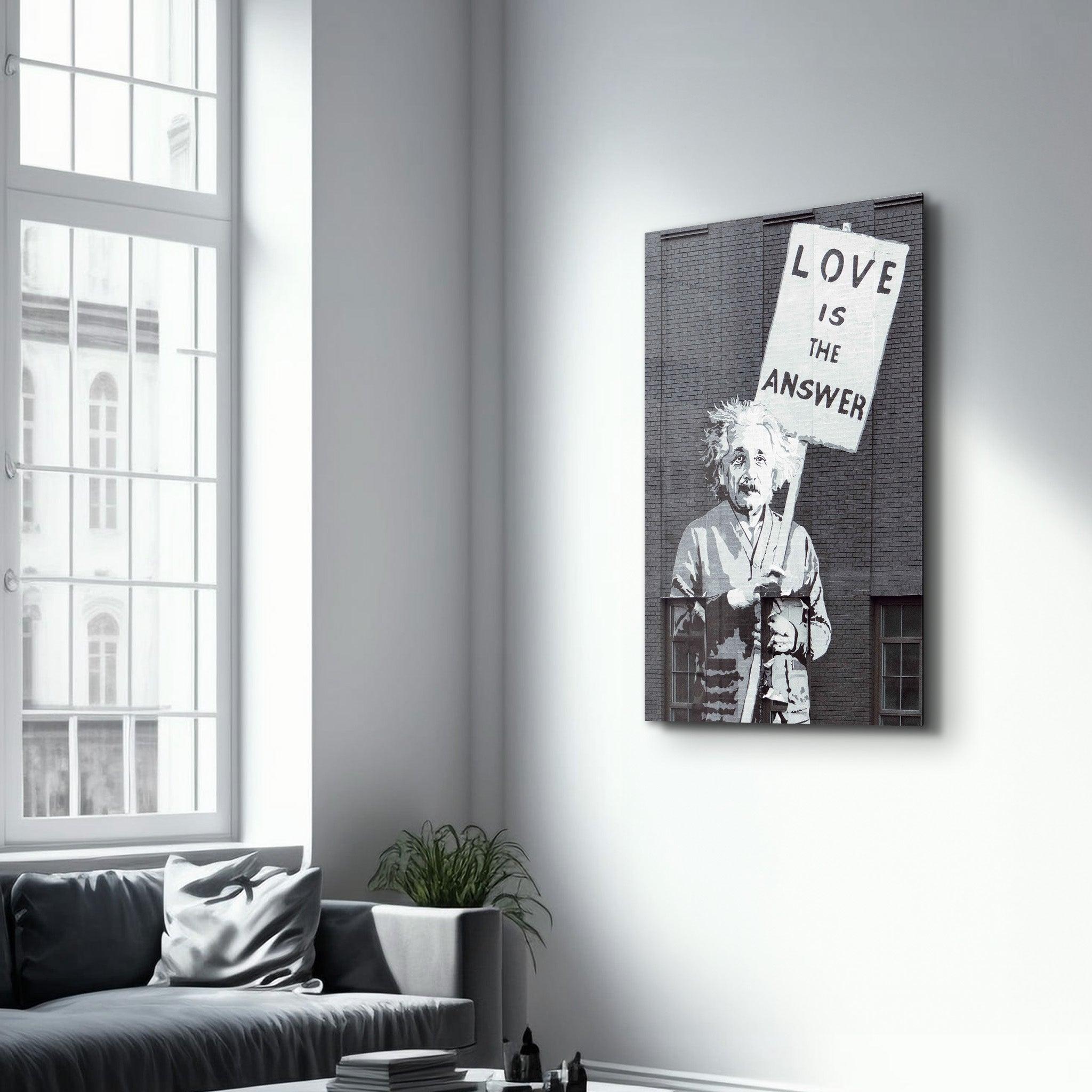 Banksy - Love is the Answer V2 | Designer's Collection Glass Wall Art - Artdesigna